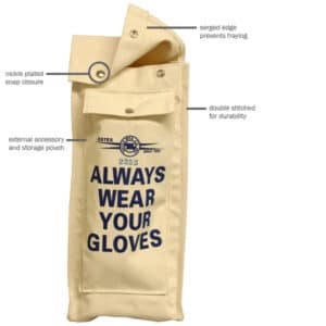 Estex Glove Bag, Canvas, Snap Closure, Pleated Goggle Pocket, 18" x 8" x 4" - 2253 product photo
