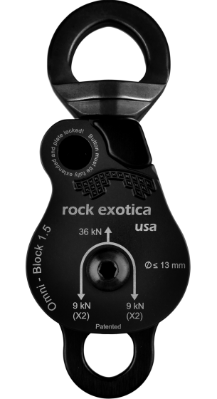 Rock Exotica Omni-Block 1.5" Double Pulley – Black