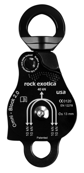 Rock Exotica Omni-Block 2.0" Double Pulley – Black