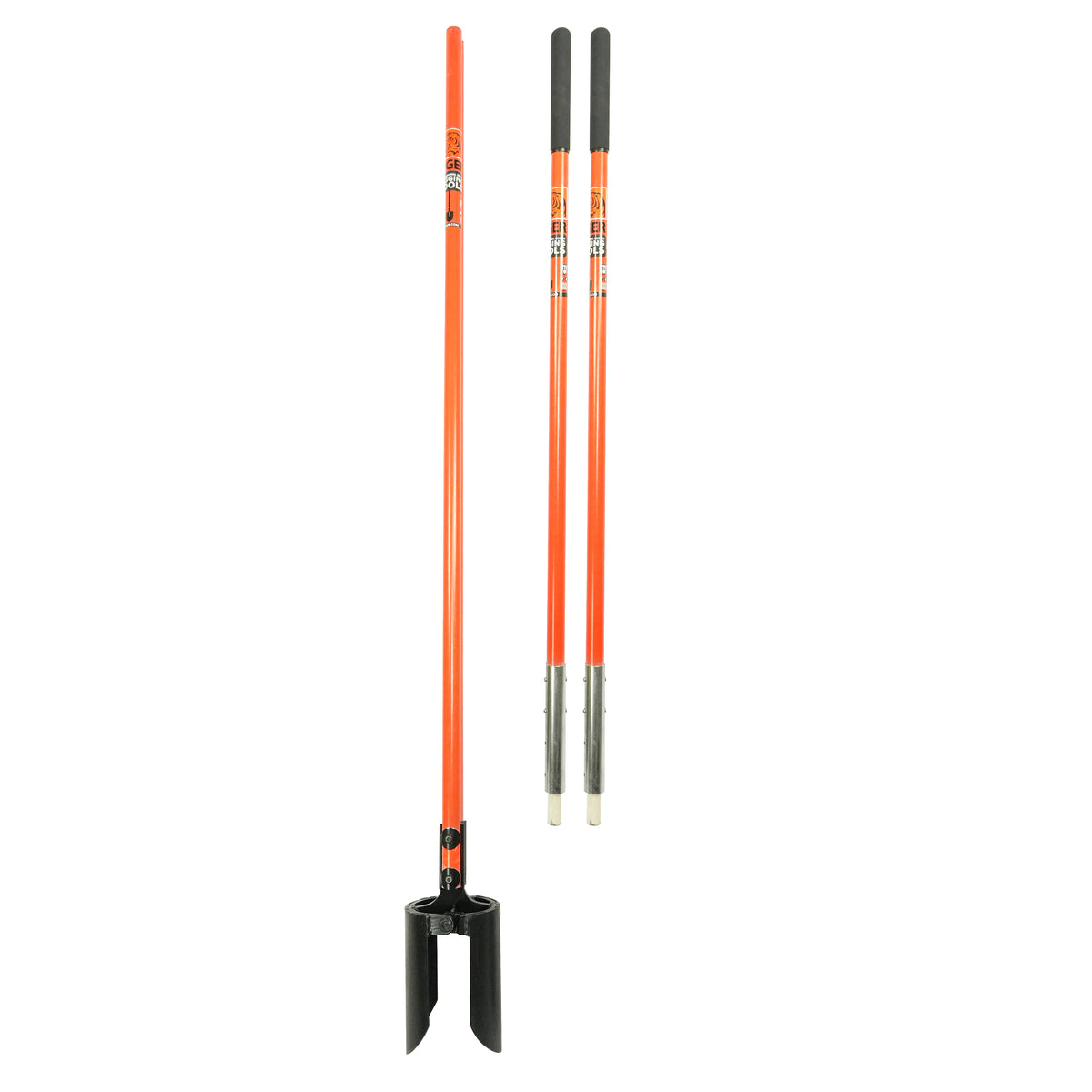 Sectional Long Handle Utility Fiberglass Post Hole Digger - 10'