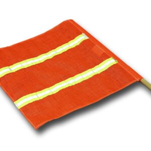 Estex Safety Flag (Mesh) 18 x 18 w/24" Dowel w/Reflective Tape - 1636-S-3M product photo
