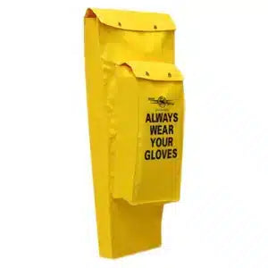 Estex Glv/Slv Bag Yellow Vinyl, 29.5" H xTaper 12" Top x 8" Btm, 15"H Glove Bag - 2449-TU-V product photo