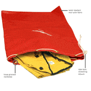 Estex Rain Gear Storage Bag, Red Vinyl, 16"W x 25"H x flat - 2510 product photo