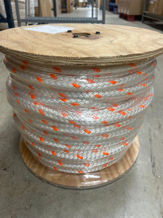 Buccaneer 2BU-570-16-05-6 | ½″ x 600 ft Orange Tracer Utility HandLine – 12-Strand Rope