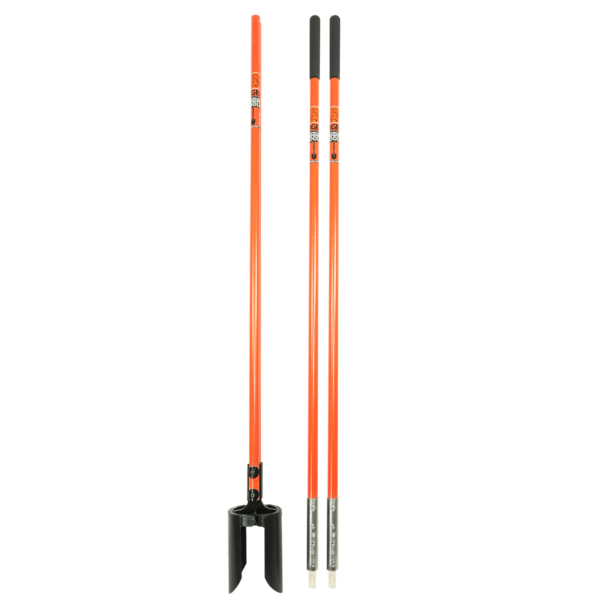 Sectional Long Handle Utility Fiberglass Post Hole Digger - 12'
